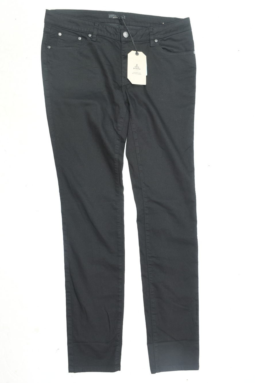 prAna KARA Jeans Womens 12 Black Fitted Stretch 5-Pocket Mid-Rise Organic Cotton